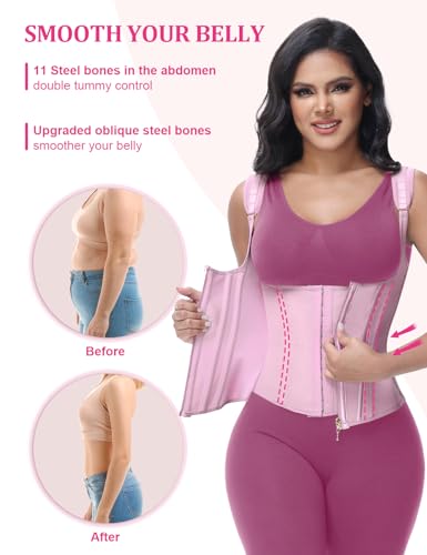 SHAPSHE Waist Trainer for Women, Tummy Control Sports Girdle, Workout Body Shaper with Adjustable Shoulder Strap - Image 4