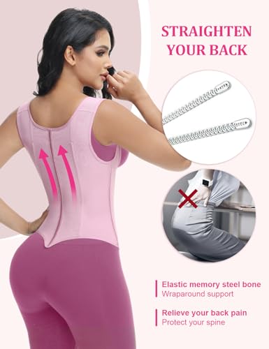 SHAPSHE Waist Trainer for Women, Tummy Control Sports Girdle, Workout Body Shaper with Adjustable Shoulder Strap - Image 5