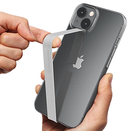 Sinjimoru Stretchable Silicone Phone Strap, Flexible and Elastic Grip Holder for iPhone & Android, Secure Phone Loops Finger Grip with Wireless Charging Support Sinji Loop Grey - Image 1