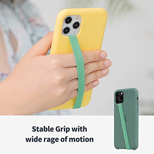 Sinjimoru Stretchable Silicone Phone Strap, Flexible and Elastic Grip Holder for iPhone & Android, Secure Phone Loops Finger Grip with Wireless Charging Support Sinji Loop Grey - Image 3