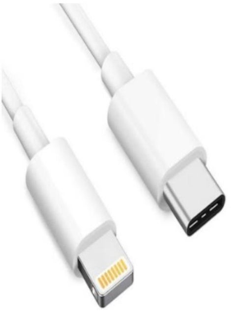 كابل بمنفذ USB للشحن ونقل البيانات من Type-C إلى Lightning أبيض
