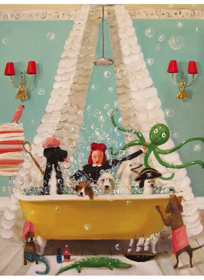 New York Puzzle Company New York Puzzle Company - Janet Hill Bubble Bath - 1000 Piece Jigsaw Puzzle for Family Game Nights by Janet Hill  - Image 1