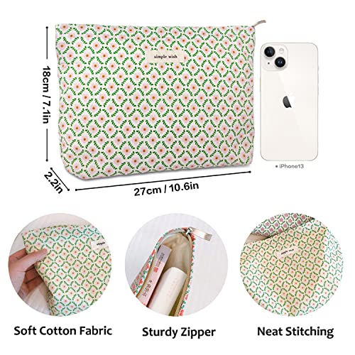 STARDW Aesthetic Floral Makeup Bag Cute Small Cosmetic Bags for Women Girls, Travel Toiletry Bag Large Capacity Zipper Makeup Pouch, Purse Organizer Pouches - Image 5