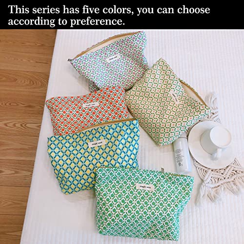 STARDW Aesthetic Floral Makeup Bag Cute Small Cosmetic Bags for Women Girls, Travel Toiletry Bag Large Capacity Zipper Makeup Pouch, Purse Organizer Pouches - Image 4