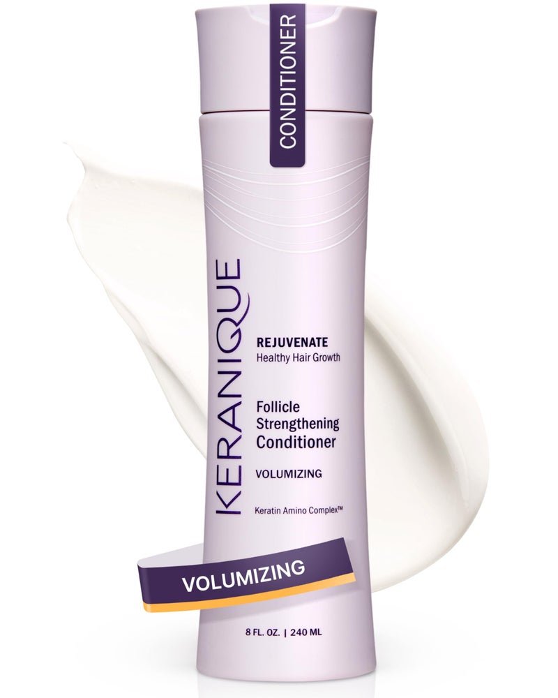 Keranique Volumizing Keratin Conditioner for Thinning Hair, Hair Regrowth | Keratin Amino Complex, Free of Sulfates, Dyes and Parabens, 8 Fl Oz - Image 1