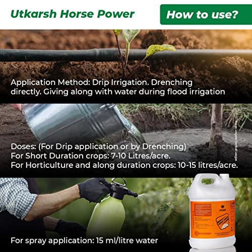 Utkarsh Horse Power - Ammonium Polyphosphate Fertilizer, NPK 10 34 00 For Quick Maturity of Stem & Trunk of Plants & Trees, Enhances Nutrient Uptake, Flowering, Crop Yield & Quality (1 Lit; Pack of 1) - Image 5