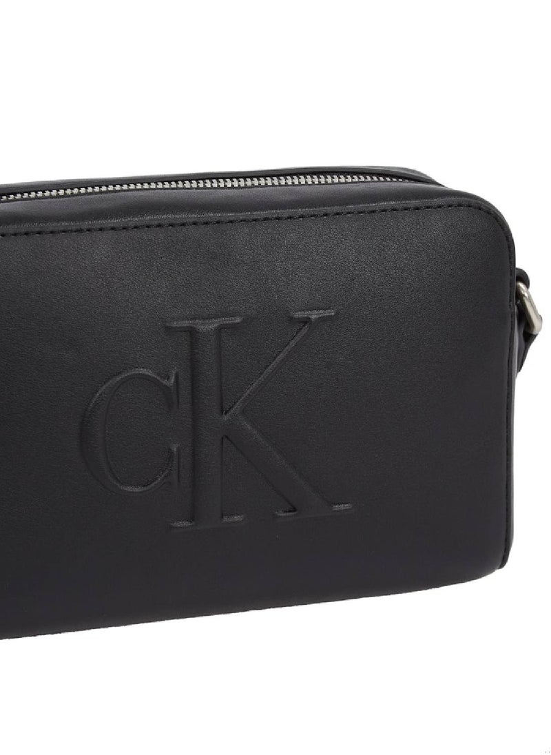 Calvin Klein Jeans - Women's Crossbody Bag - Faux Leather, Black - Image 1
