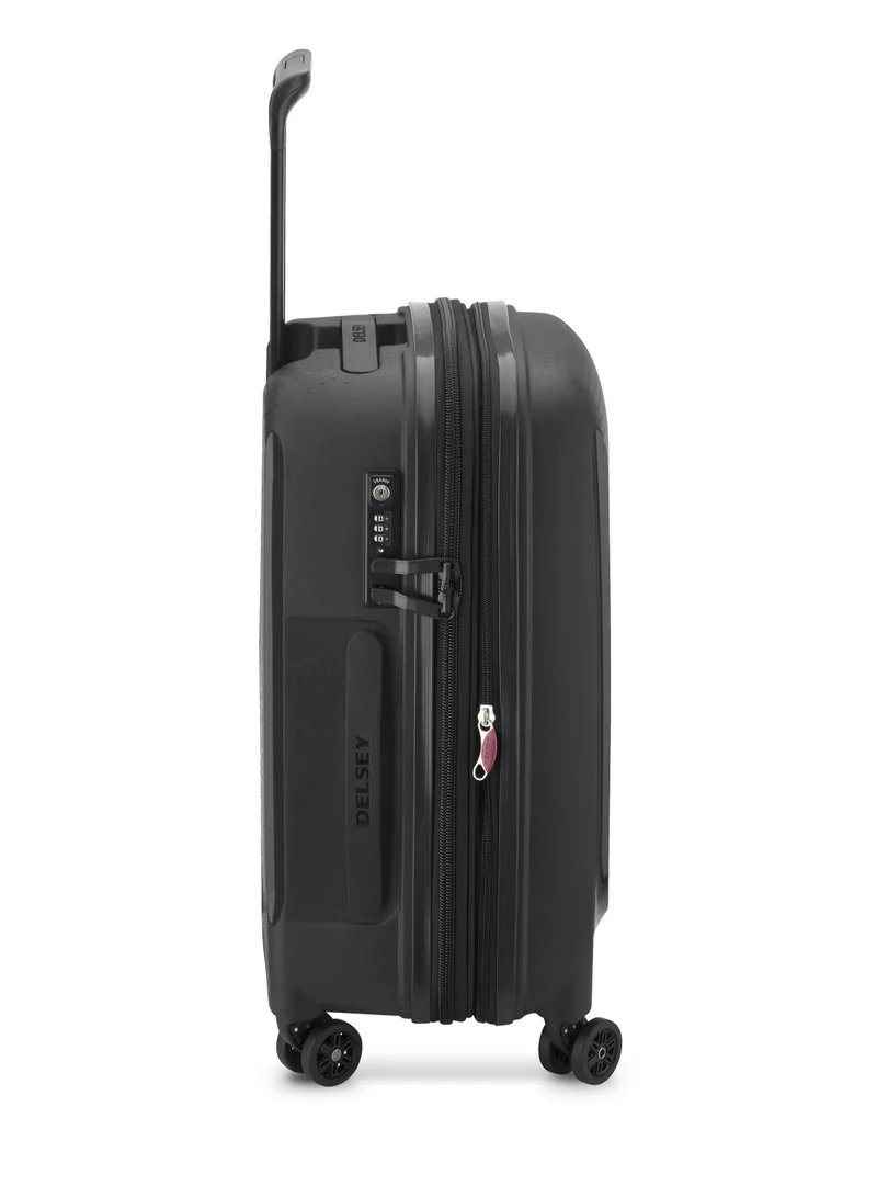 DELSEY Paris Belmont+ 55cm Hardcase 4 Double Wheel Expandable Cabin Luggage Trolley Black