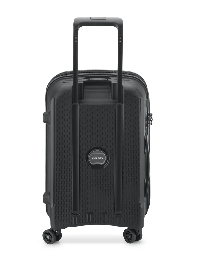 DELSEY Paris Belmont+ 55cm Hardcase 4 Double Wheel Expandable Cabin Luggage Trolley Black