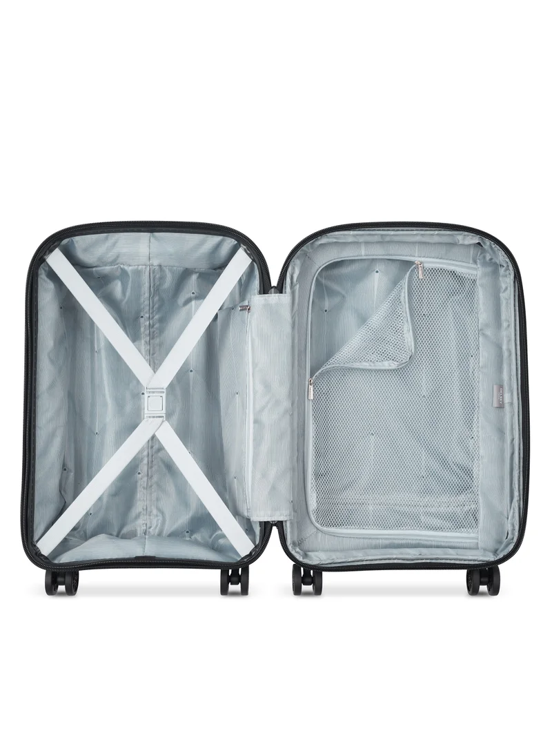 DELSEY Paris Belmont+ 55cm Hardcase 4 Double Wheel Expandable Cabin Luggage Trolley Black