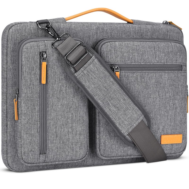DOMISO 15.6 inch Laptop Case Sleeve Protective Cover Compatible with MacBook Pro 16 M4 M3 M2/Pro Max,15.6-16 inch HP Dell ASUS Lenovo Chromebook,Waterproof Computer Bag with Shoulder Strap,Grey - Image 1