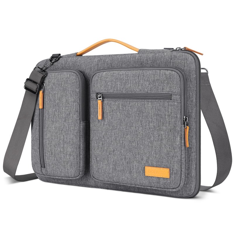 DOMISO 15.6 inch Laptop Case Sleeve Protective Cover Compatible with MacBook Pro 16 M4 M3 M2/Pro Max,15.6-16 inch HP Dell ASUS Lenovo Chromebook,Waterproof Computer Bag with Shoulder Strap,Grey - Image 4