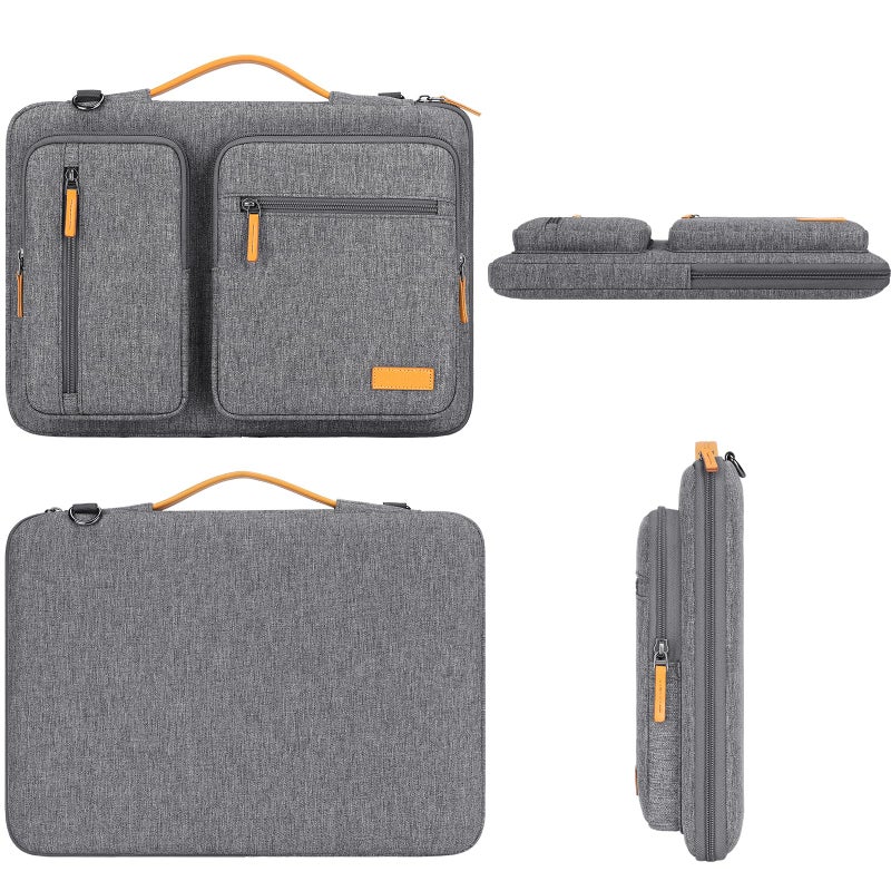 DOMISO 15.6 inch Laptop Case Sleeve Protective Cover Compatible with MacBook Pro 16 M4 M3 M2/Pro Max,15.6-16 inch HP Dell ASUS Lenovo Chromebook,Waterproof Computer Bag with Shoulder Strap,Grey - Image 5