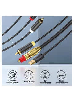 SYOSI كابل تحويل الصوت الرقمي إلى التناظري AV300، SPDIF رقمي/بصري ومحوري إلى تناظري L/R RCA وكابل صوت ستيريو AUX 3.5 مم لأجهزة Xbox/ PS4/ PS5/ TV/ ستيريو منزلي (3M)  - Image 2