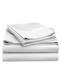 erorex 300Tc Cotton Satin Bed Sheet Set King White  - Image 2