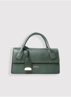 Mia Structured Classic Mini Leather Crossbody Bag for Women - Green