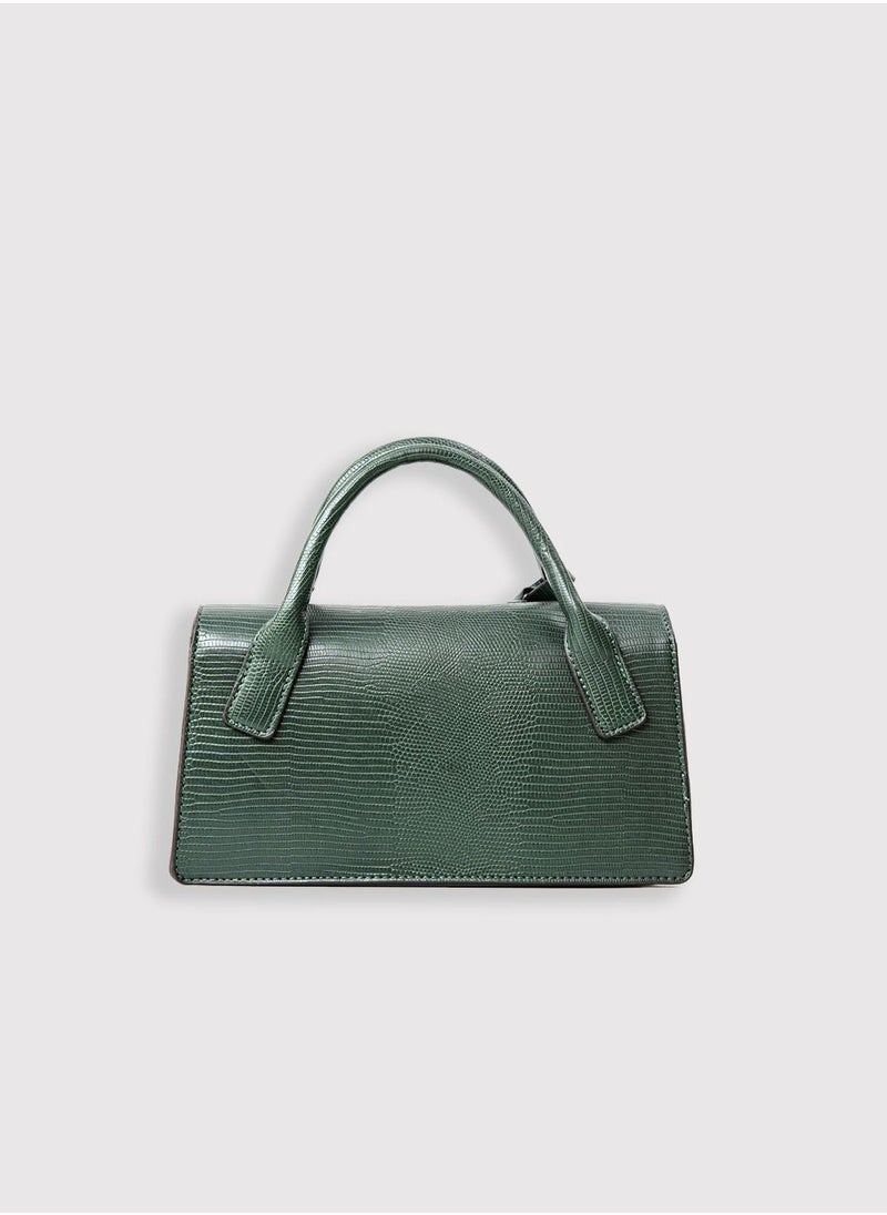 AMICA - Mia Structured Classic Mini Leather Crossbody Bag for Women - Green - Image 1