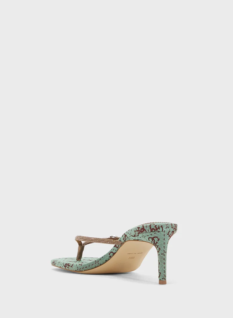 GUESS Thong Mid Heel Sandals