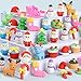 Kleeblatt 3D Assemblable Christmas Erasers 45 PCS Santa Claus Reindeer Snowman Christmas Tree Creative Gifts for Children - Image 3