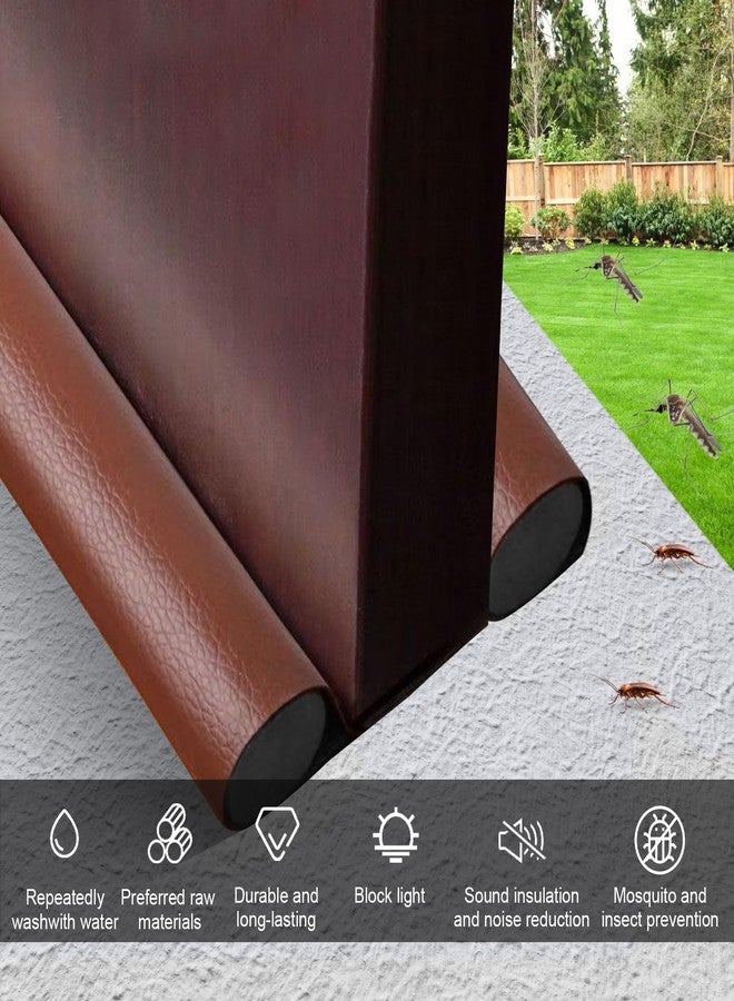 Wanheart Under Door Draft Stopper, 0-38 inch Under Door Bottom Gap Filler Draft Noise Blocker,Adjustable Washable Under Door Sweep,Soundproof Door Seal Protector Guard for Cold Air,Wind,Light(Brown) - Image 2