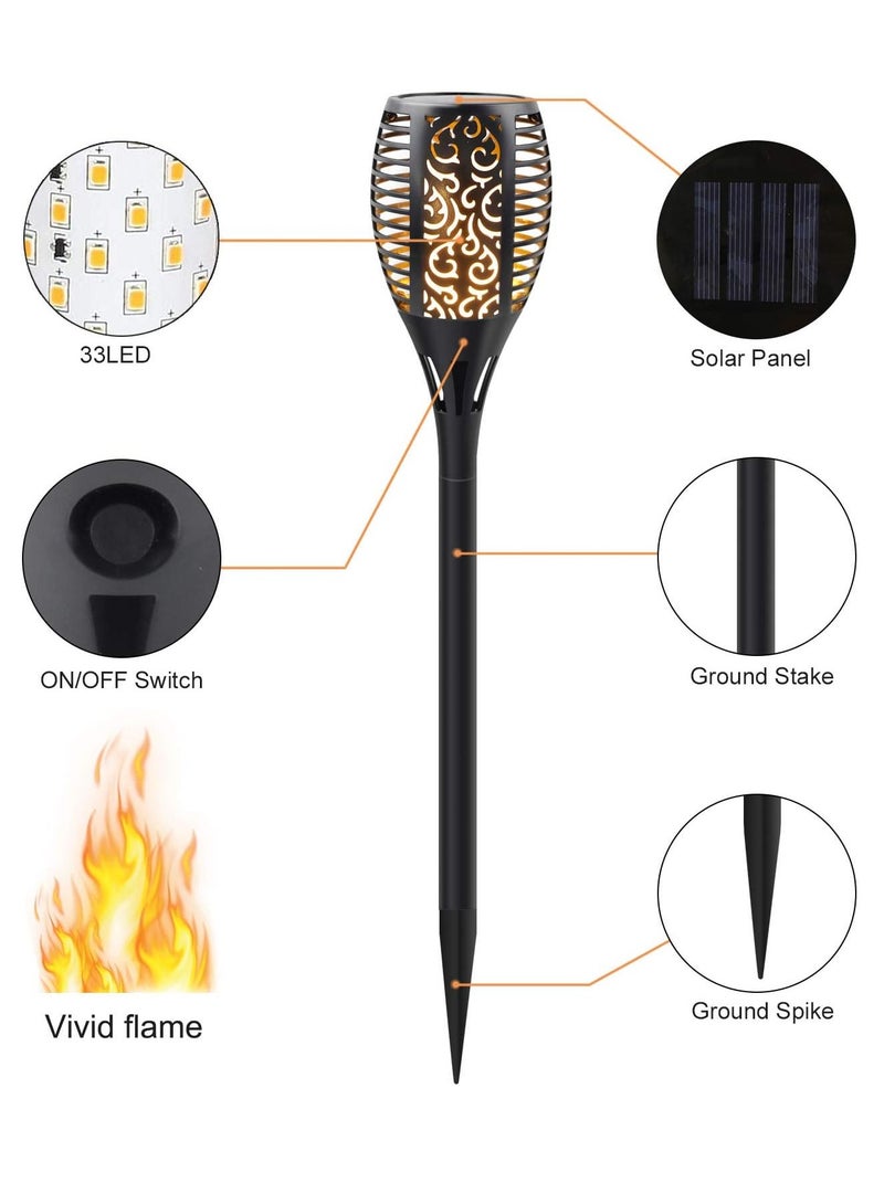 MIXDE Solar Torch Lights with Flickering Flame, Fire Effect Garden Light, Auto On/Off Dust to Dawn, Outdoor Waterproof Landscape Decoration, Solar Powered Security Torch Light for Patio, 4 Pack - Image 2