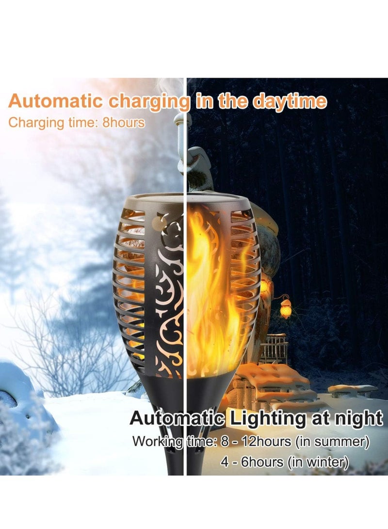 MIXDE Solar Torch Lights with Flickering Flame, Fire Effect Garden Light, Auto On/Off Dust to Dawn, Outdoor Waterproof Landscape Decoration, Solar Powered Security Torch Light for Patio, 4 Pack - Image 3