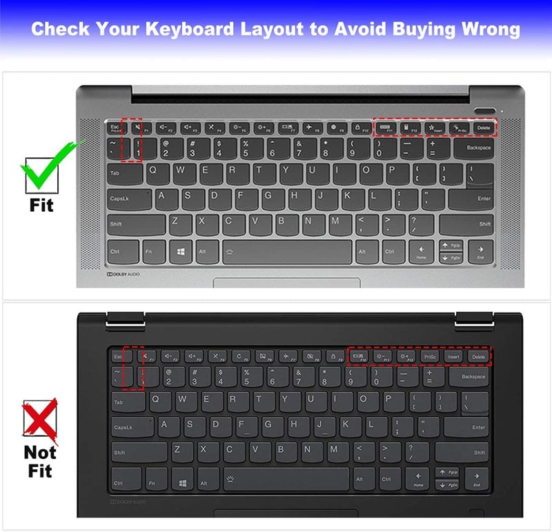 MUBUY-GOL غطاء لوحة مفاتيح لجهاز Lenovo Yoga 5i 7i 9i 14" 2 في 1، Lenovo Flex 5 14"، Ideapad 5 14"، Lenovo Slim 7 9 14"، IdeaPad Flex 5 5i 14، IdeaPad Slim 5i 7i Pro، ThinkBook 14 14s G2 G3 غطاء لوحة مفاتيح-MG - Image 2