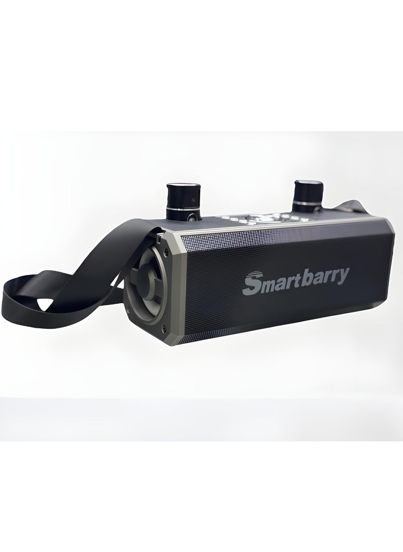 Smart Berry - Smart berry M28 Portable Karaoke Machine Wireless Bluetooth Speaker With two Microphones (Black) - Image 1