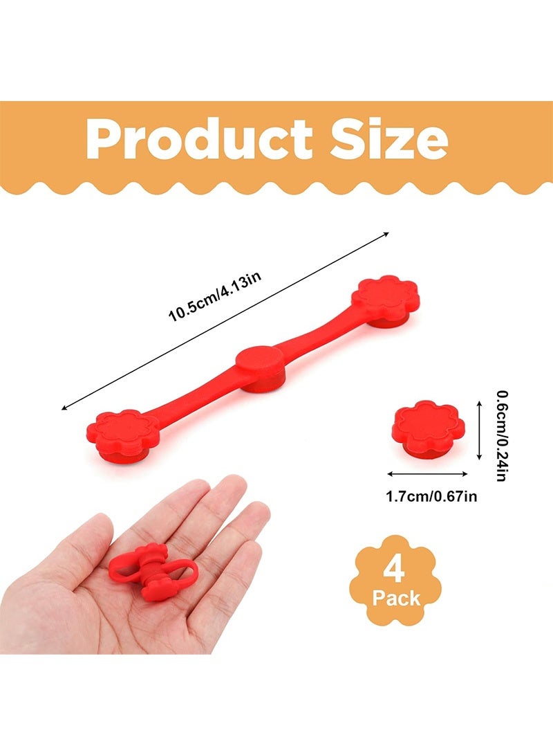 ايكانبو مغناطيسات للمقلاة الهوائية، مغناطيسات سيليكون لورق الخبز في المقلاة الهوائية، 8 مغناطيسات + 4 مشابك (4 مجموعات)، مشبك تثبيت لورق الخبز في المقلاة الهوائية، ملحقات مقاومة للحرارة، مقلاة هوائية، نقشة زهور - Image 2