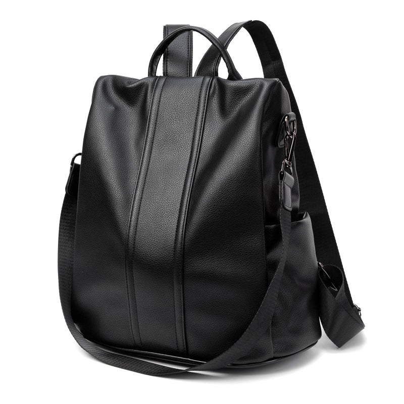 PINCNEL Women Backpack Purse Waterproof Nylon Anti-theft Rucksack Lightweight Shoulder Bag, Medium, Black - Image 1