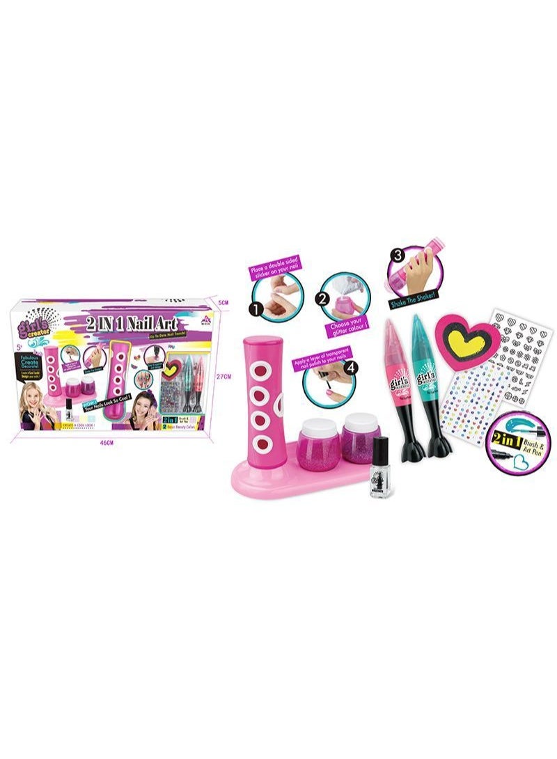 2-in-1 Nail Art Fashion Toy Set for Girls – Creative Beauty & Styling Fun - Image 2