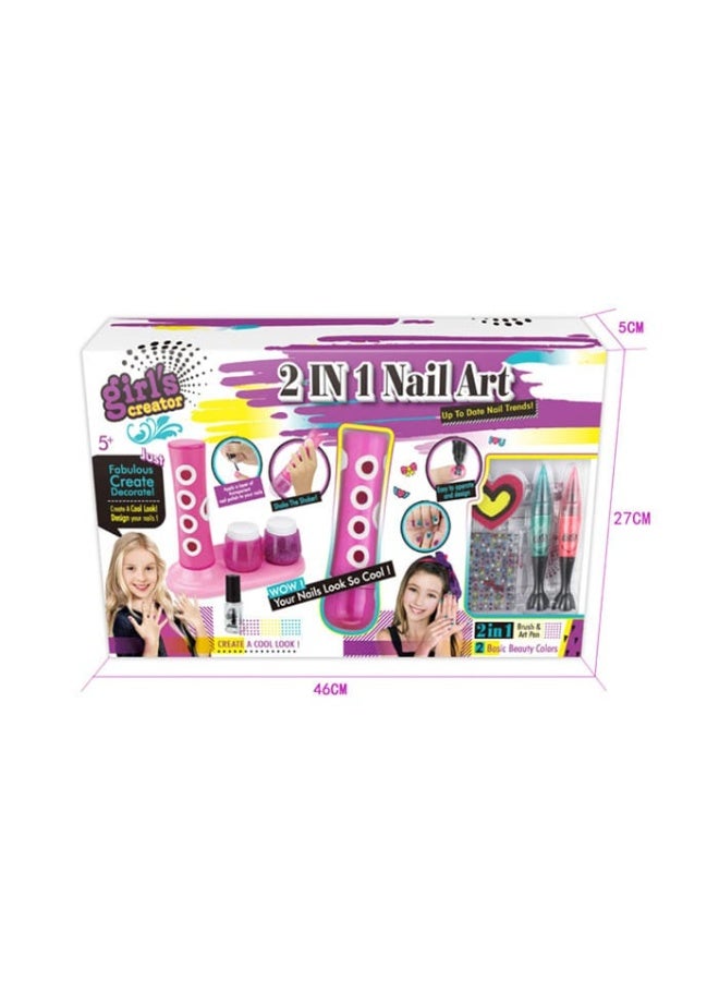 2-in-1 Nail Art Fashion Toy Set for Girls – Creative Beauty & Styling Fun - Image 1