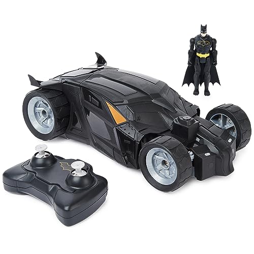 DC Comics, Batman Batmobile Remote Control Car, Easy to Drive with 4-inch Batman Figure, Kids Toys for Boys and Girls Ages 4 and Up - Image 1