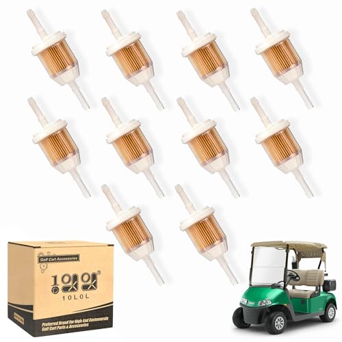 10L0L Fuel Filter with 1/4" and 5/16" Fuel Line for Gas Golf Cart Yamaha EZGO Club Car DS Precedent, OEM 72084G01, JN6-F4560-00, JN3-F4560-00 - Image 1