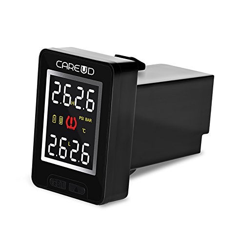 U912 Tire Pressure Monitor System TPMS Real Time Pressure Temperature Monitoring 4pcs RF Sensors InternalExternal Default Slot 5 Year Battery W4pcs External Sensors for Toyota