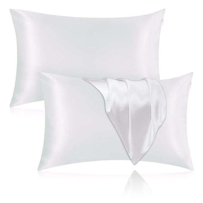 SILK PILLOWCASE FOR HAIR AND SKIN 2 PACK 100 MULBERRY SILK PILLOWCASE 25 MOMME 600 THREAD COUNT BOTH SIDE PURE SILK PILLOW COVER WITH HIDDEN ZIPPER WHITE STANDARD 2026