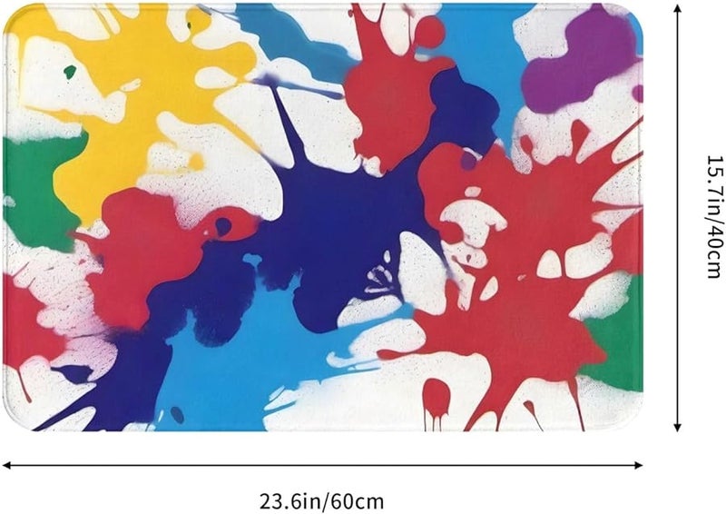 Abstract Paint Splat Doormat 16x24 Indoor Outdoor Non Slip Front Door Mat - Image 2
