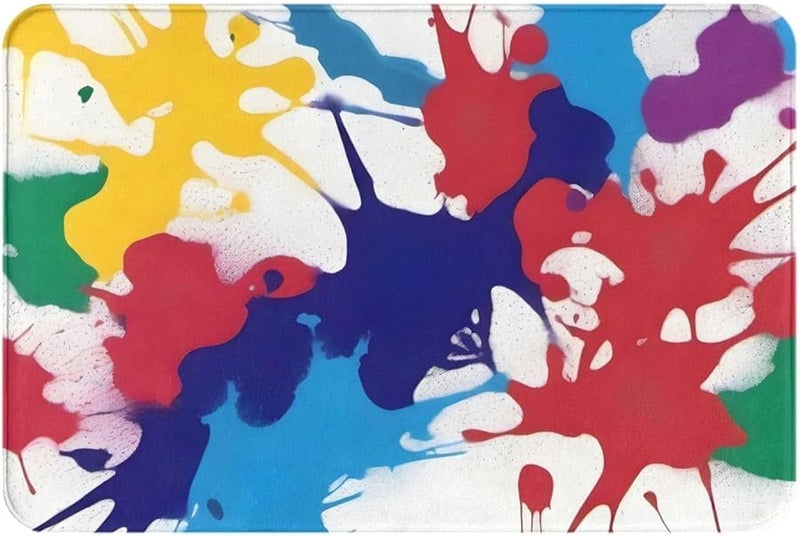 Abstract Paint Splat Doormat 16x24 Indoor Outdoor Non Slip Front Door Mat - Image 3