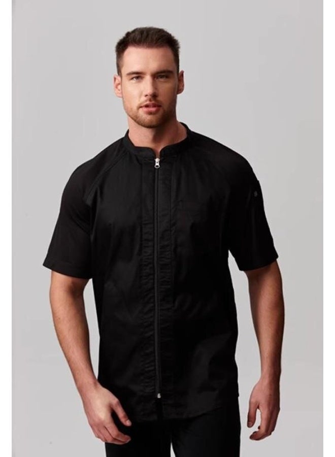 NIBEMINENT Men's long and short sleeved chef's uniforms, summer thin and breathable, restaurant and hotel baking quick-drying chef's work clothes, women's  - Image 1