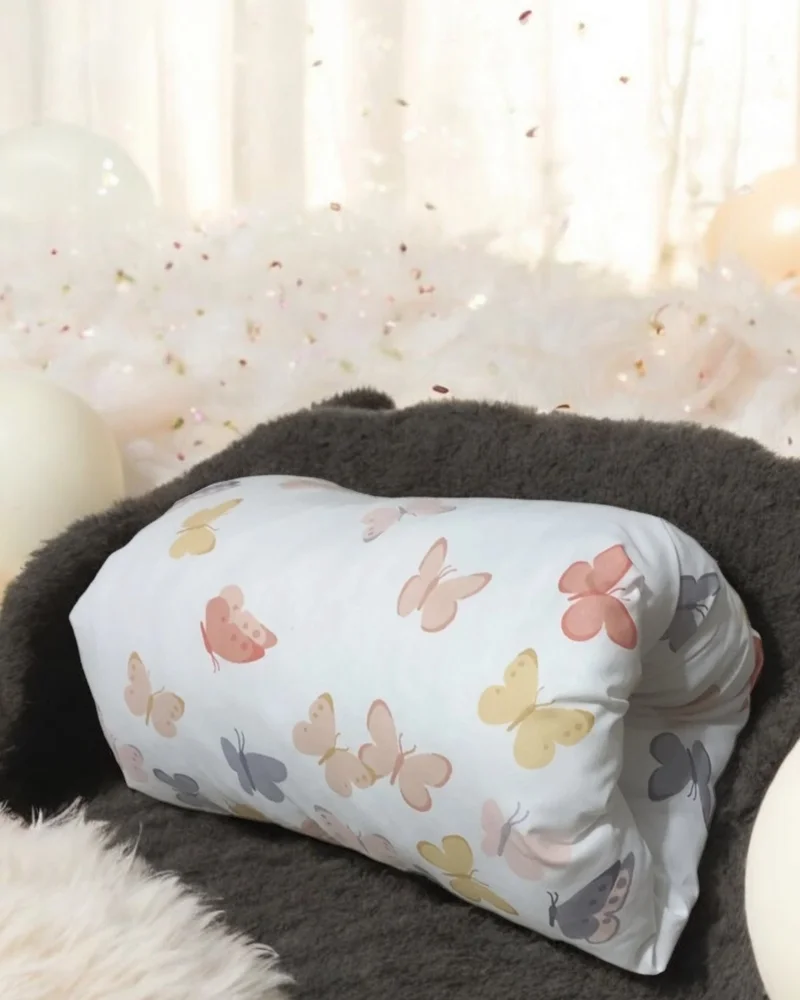 Beybinest Practical Breastfeeding Support Arm Pillow 100% Organic Cotton Orange Butterflies