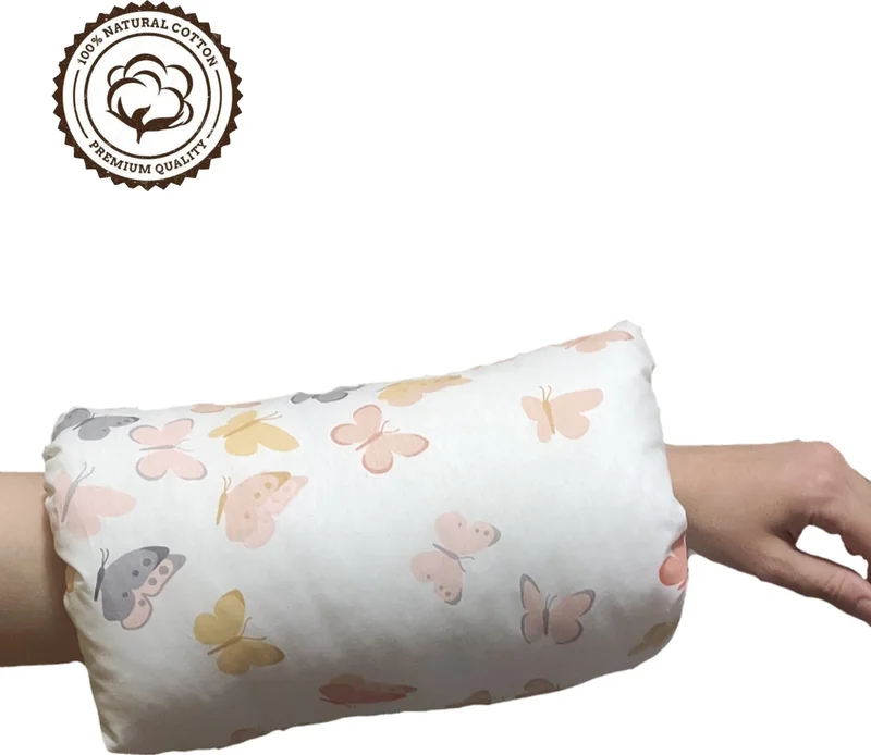 Beybinest Practical Breastfeeding Support Arm Pillow 100% Organic Cotton Orange Butterflies