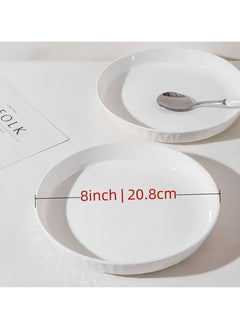 4PCS 8inch Ceramic Plates, Nordic Pure White, Microwave-safe - pzsku/Z23D81DEDB12748184F3FZ/45/_/1731292417/638be65a-0d99-4787-8ef8-f4edbe95f4e9