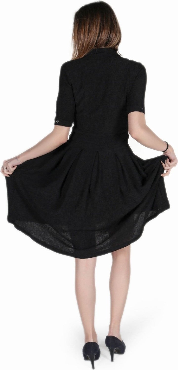 1Tarz 1style Toridas Daily Summer Office Women's Dress BT208SIYAHIC2  - Image 4
