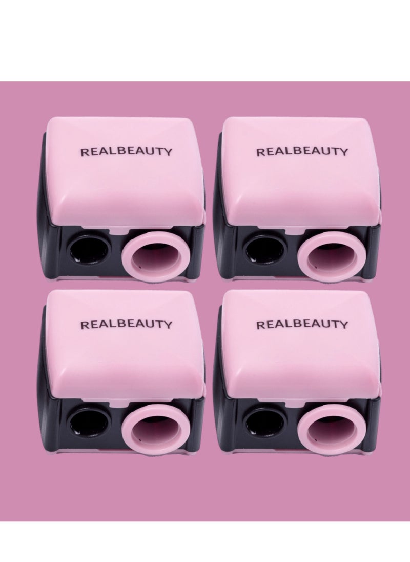 REAL BEAUTY - 4 Pieces Real Beauty Sharpener For Girls New Shape Dual Use Can Be Used For Highlights And Limiters - Image 1