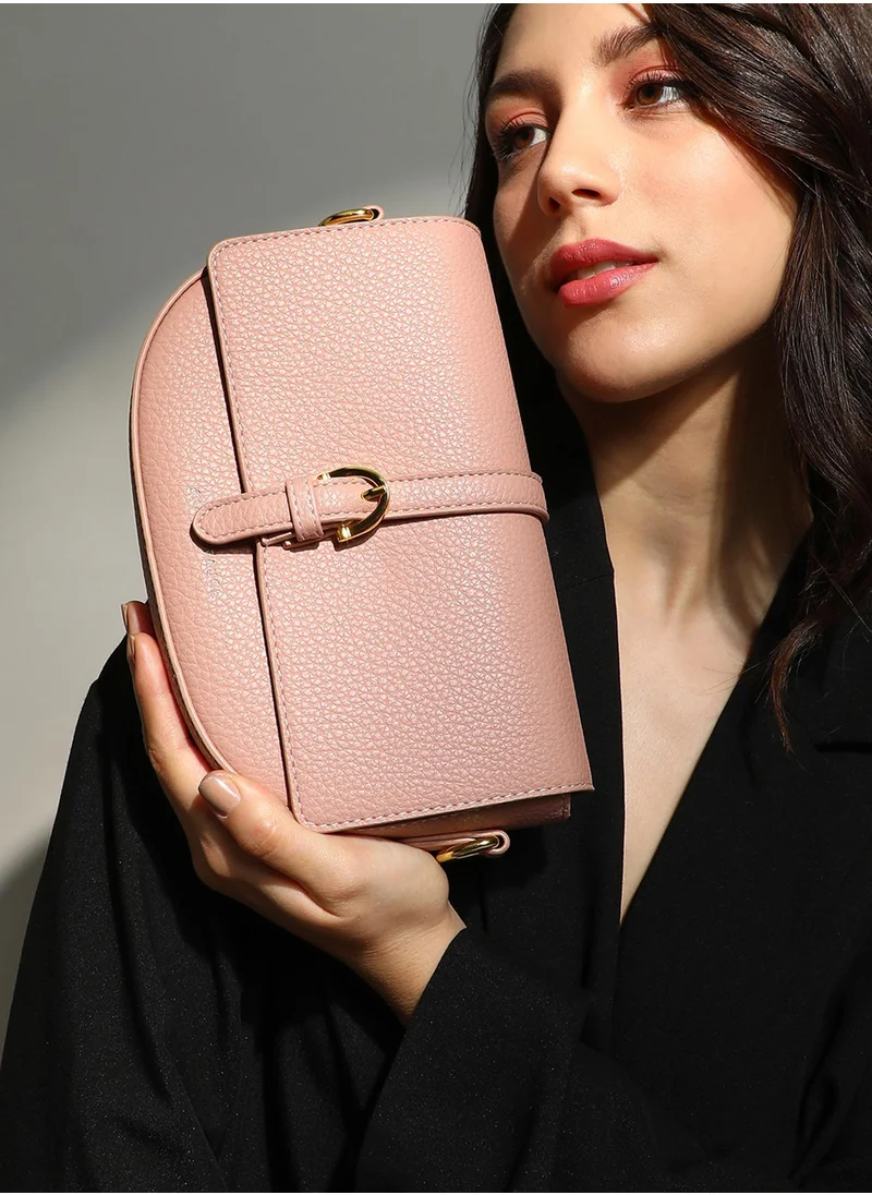 صوص هاوت The Tang-Buckle Shoulder Bag - Nude Pink