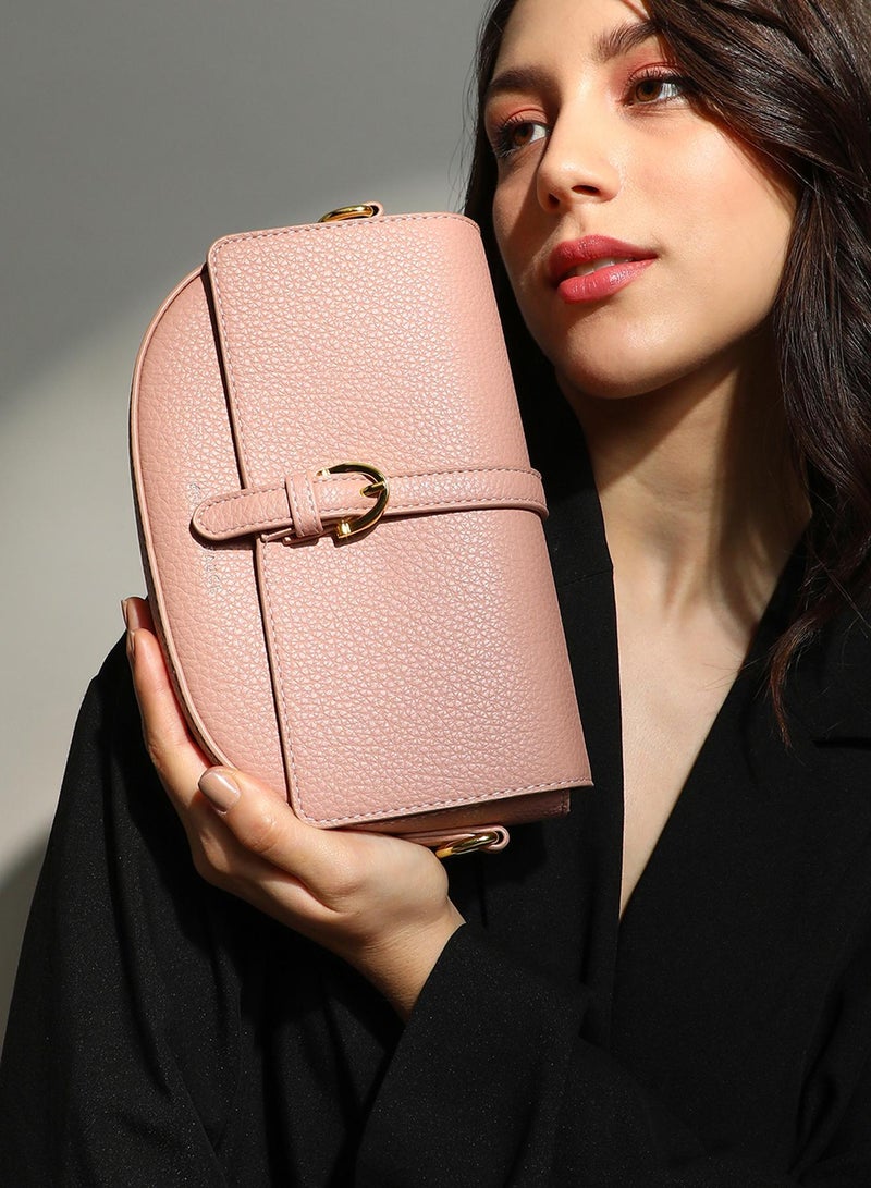 Haute Sauce The Tang-Buckle Shoulder Bag - Nude Pink - Image 3
