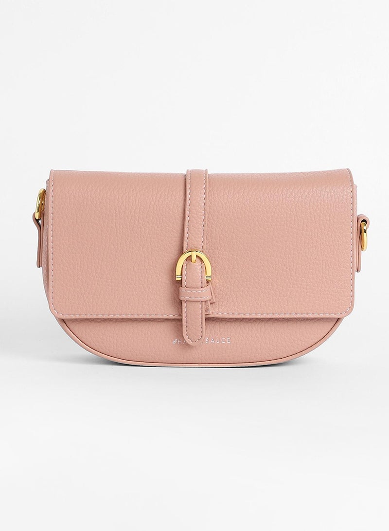 Haute Sauce The Tang-Buckle Shoulder Bag - Nude Pink - Image 5