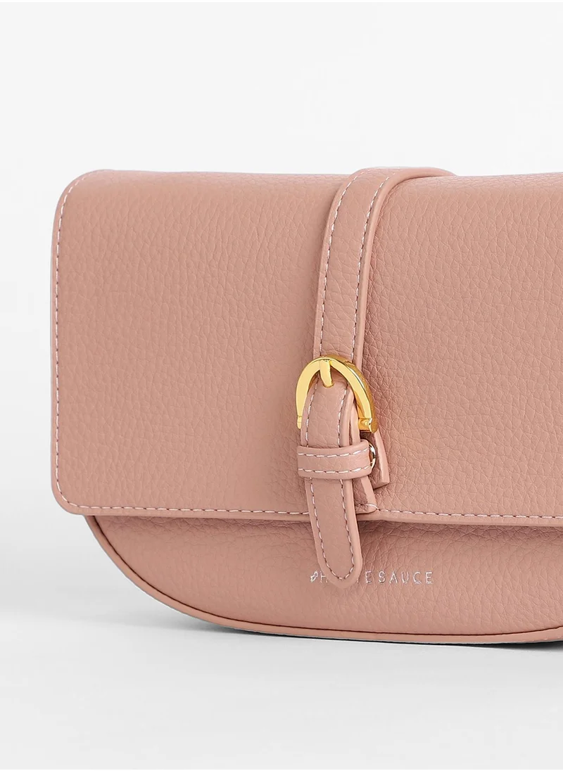 صوص هاوت The Tang-Buckle Shoulder Bag - Nude Pink