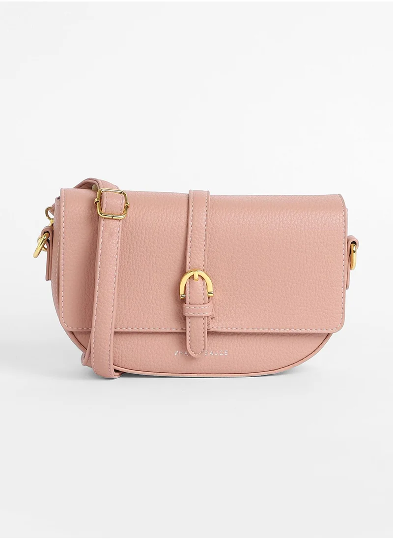 صوص هاوت The Tang-Buckle Shoulder Bag - Nude Pink