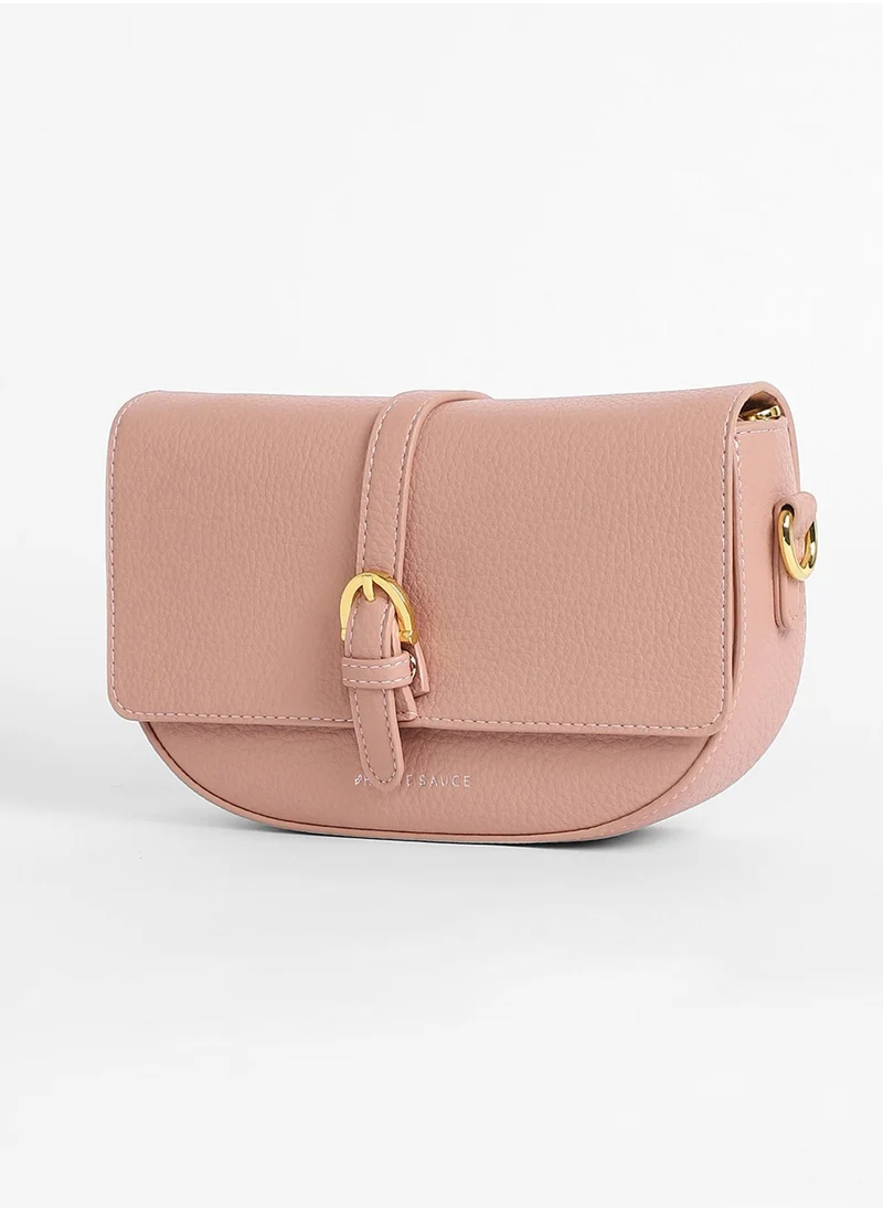 صوص هاوت The Tang-Buckle Shoulder Bag - Nude Pink